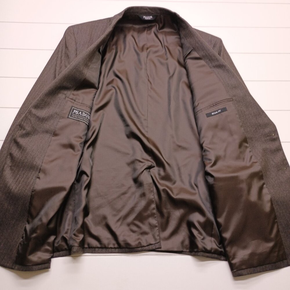 Jos. A. Bank Brown Wool Herringbone Regal Fit Blazer 50R - Picture 4 of 9